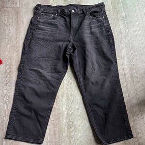 American Eagle Outfitters Black super high rise ankle Straight Leg Jeans 18 reg